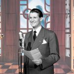 Bud Collyer reading a radio script